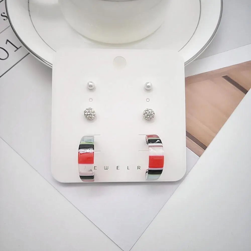 Серьги с золотым сердечком 3 пары модные украшения вечерние серьги подарки на