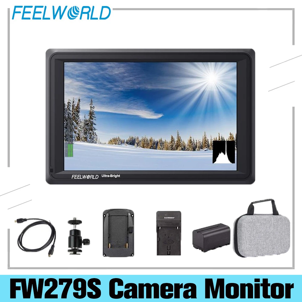 FEELWORLD FW279S 7 дюймов IPS 2200 нит 3G SDI 4K HDMI Камера полевой монитор 1920X1200 DSLR для съемки