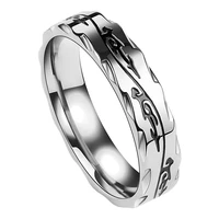 megin d hot sale hiphop punk personality carved titanium steel rings for men women couple friend fashion design gift jewelry