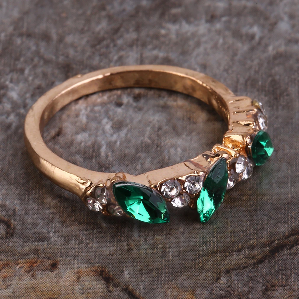 1 шт. винтажное ослепительное кольцо с синим кристаллом имитация изумруда стразы