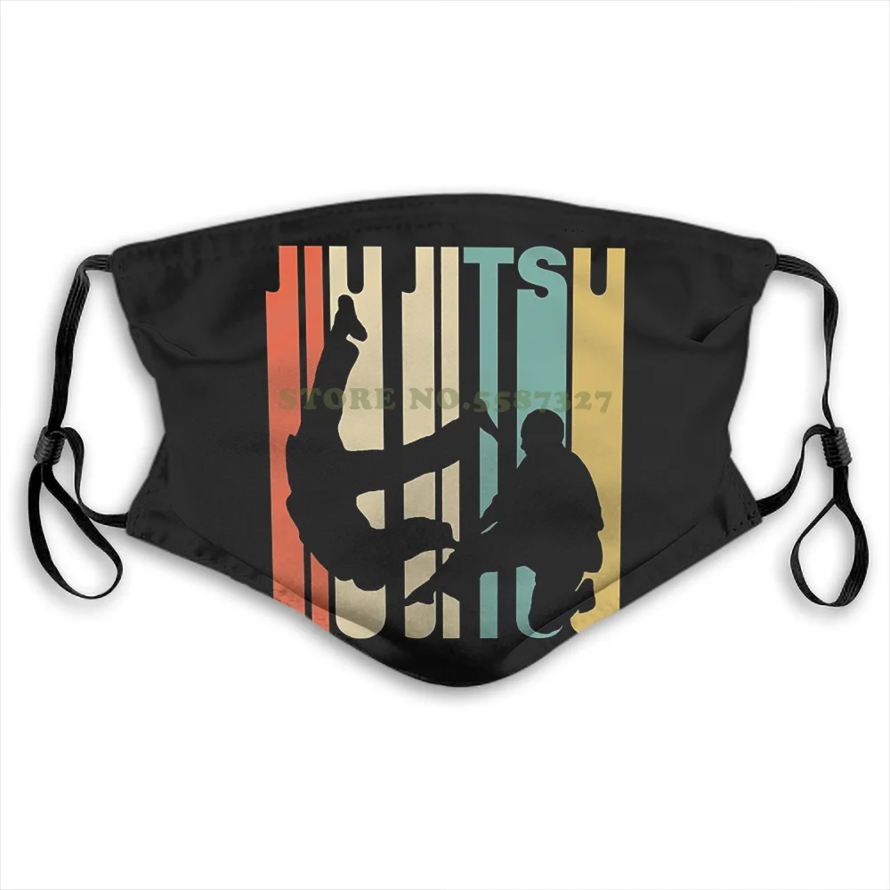 

Newest Fashion Vintage Style Jiu Jitsu Silhouette For Men Women Face Masks