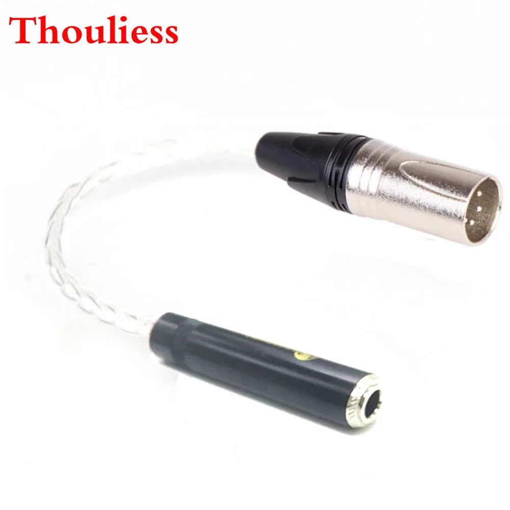 

Thoulies HIFI Single-Crystal-Silver 6.35mm TRS 3pin Female to 4pin XLR Balanced Male Audio Adapter Cable 6.35 to XLR Connector