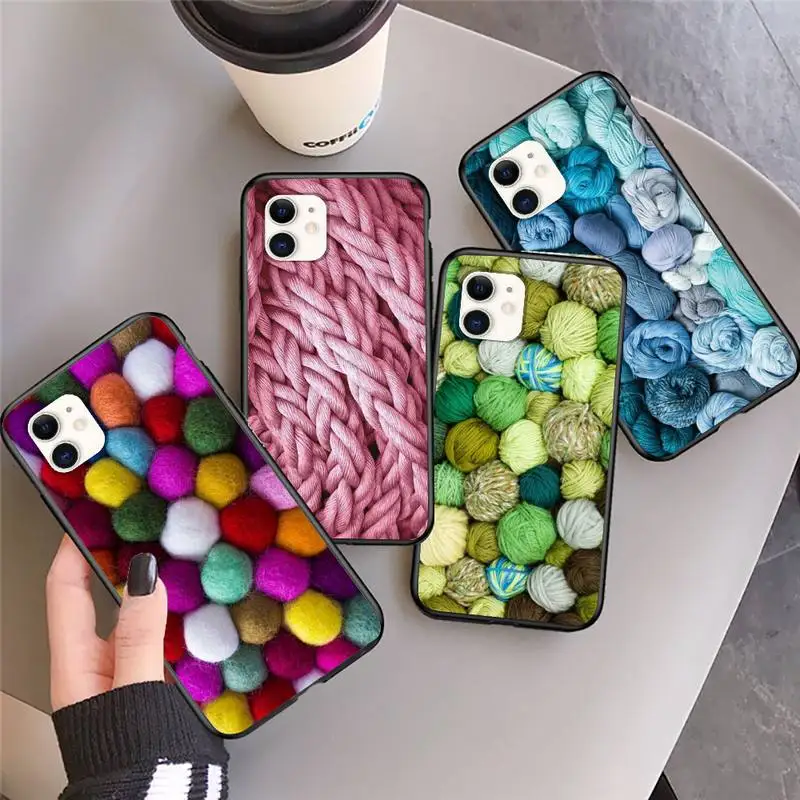 

Sewing Knitting Crochet Phone Case For iPhone 13 12 11Pro Max 11 XR XS Max X Mini 8 7 6 5 SE 2020 Fundas Cover Shell