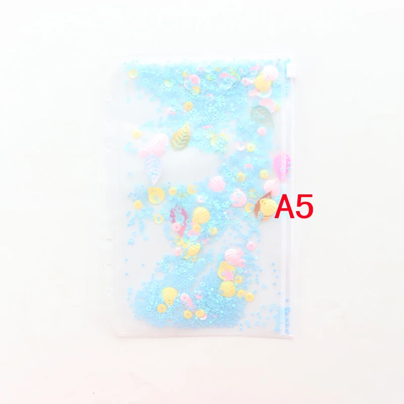 A5 blue Domikee, креативные милые кавайные украшения для школьниц, с блестками, 6 отверстий, внутренний карман для переплета, планировщик, дневник, записная книжка A5A6 - Цвет: A5 blue