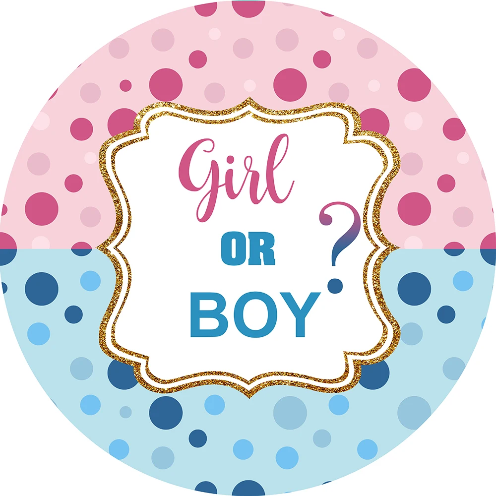 

Круглый круглый фон пол раскрываемый мальчик или девочка декорация для вечеринки в розовые и синие точки настольные Чехлы украшение