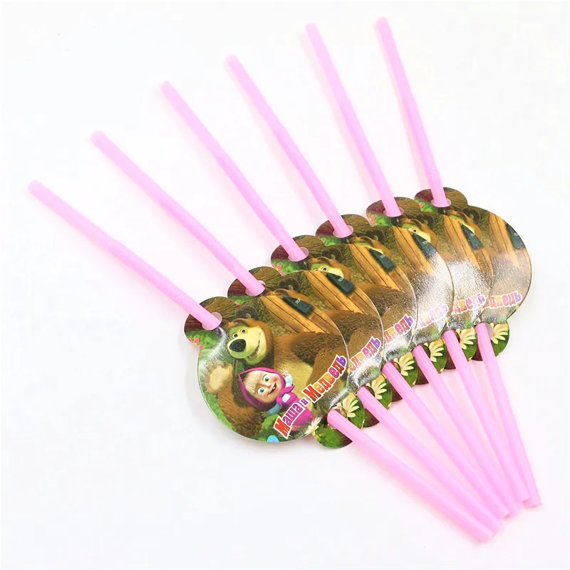 Маша и Медведь 10/20 человек в результате использования пластины чашки соломинки