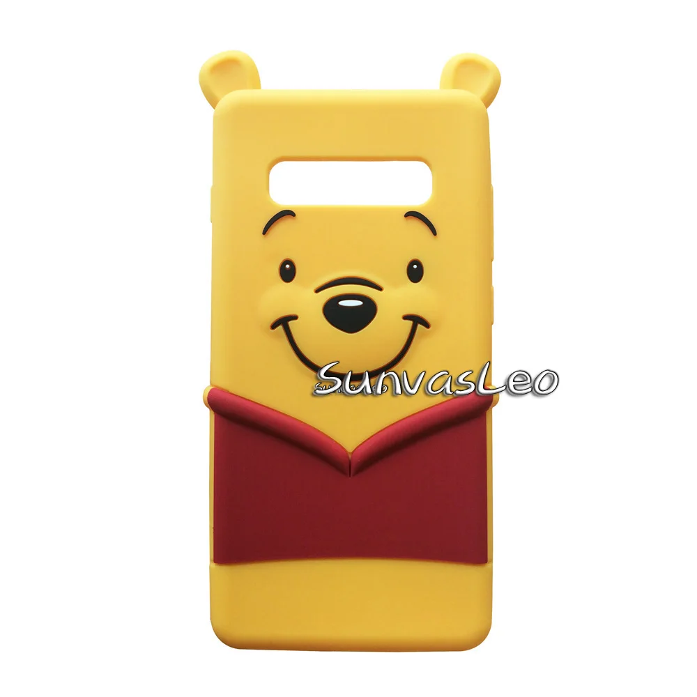 Winne Bear Мягкий силиконовый чехол для samsung Galaxy S10e S10 S10Plus с объемным изображением животных из мультфильмов, защитный противоударный чехол для задней панели телефона - Цвет: Winne Bear