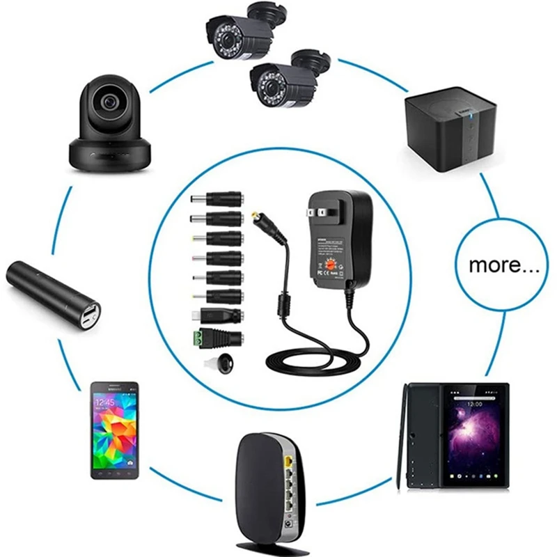 Многофункциональный регулируемый адаптер питания импульсный источник 30 Вт