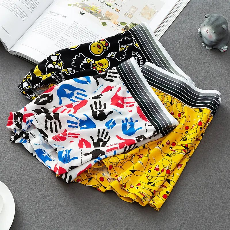 3/5PCS / LOT Men Underwear Boxers Man's Underwear Fashion Plus Size Comfortable Underpants Cartoon Mens Underwear Men's Shorts
