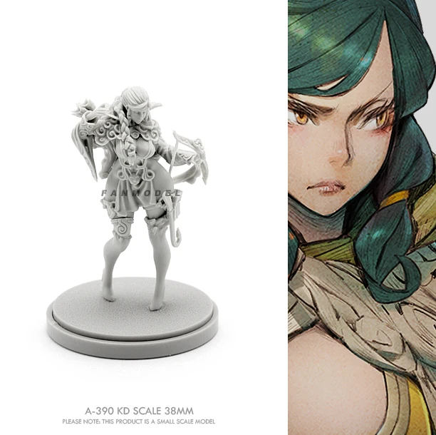

38mm Resin model kits figure Beauty Soldier DIY toy self-assembled A-390