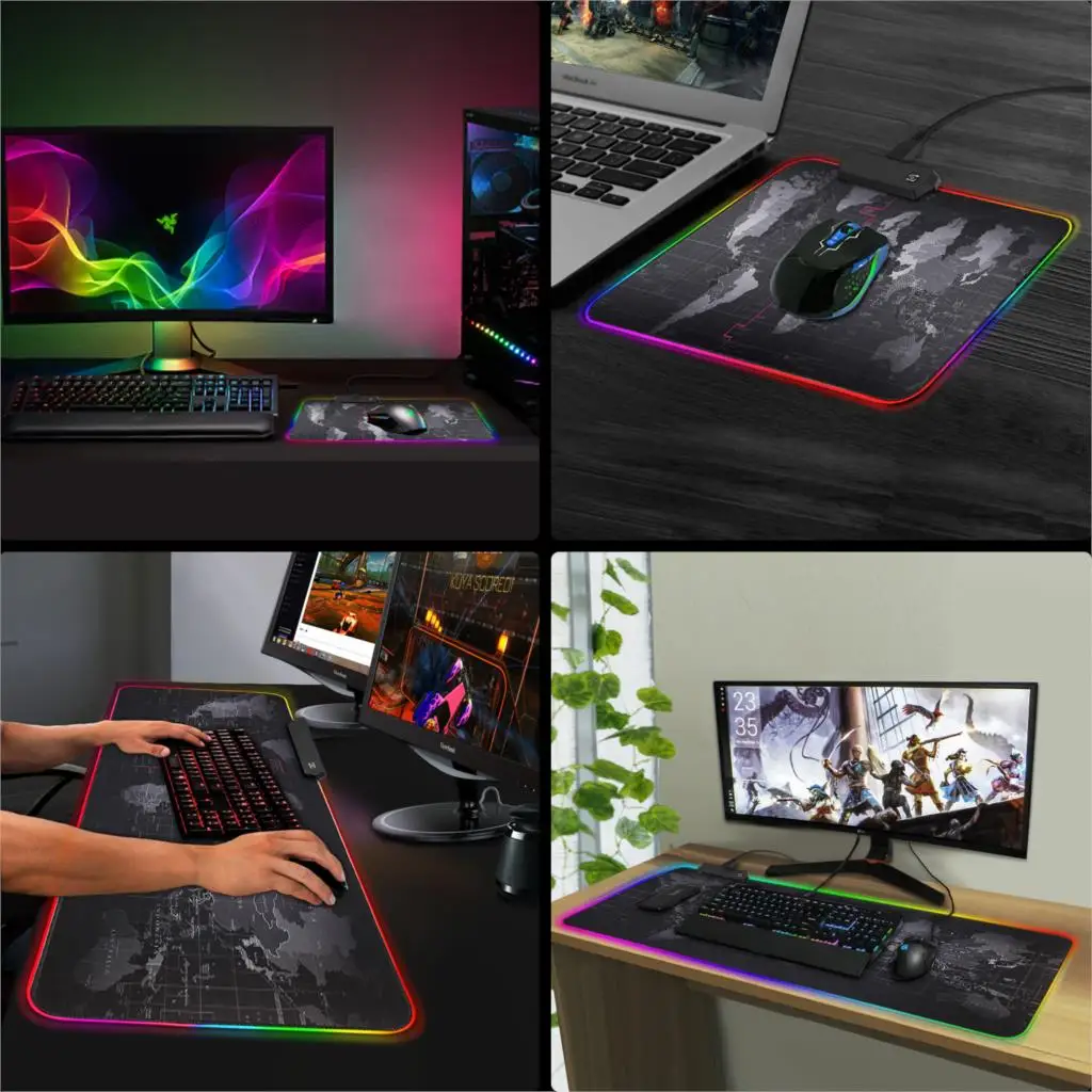 

RGB Gaming Mouse Pad Computer Mouse Pad Large Gaming Mousepad Mouse Pads Anime Gamer Mause Carpet 900x400 Desk Mat For CS LOL