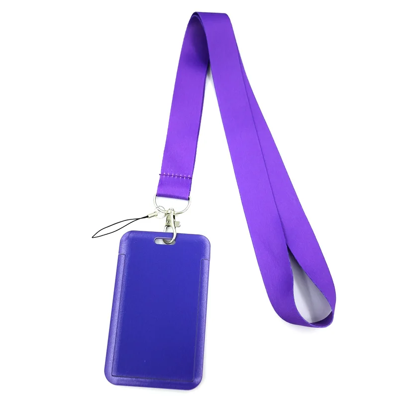 

Pure Purple Color Key lanyard Car KeyChain ID Card Pass Gym Mobile Phone Badge Kids Key Ring Holder Jewelry Decorations
