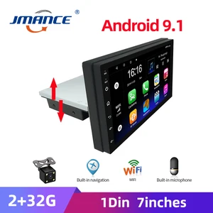 jmance 2g32g adjustable fm 1din 7 inch car stereo radio android 9 1 contact screen gps navigation car radio player free global shipping