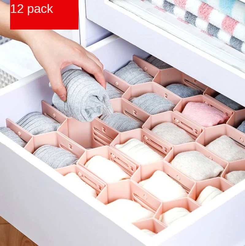 

12 штук с выдвижными ящиками для хранения разделитель для бытовых Бесплатная комбинации и сортировки сеткой делителя разделитель