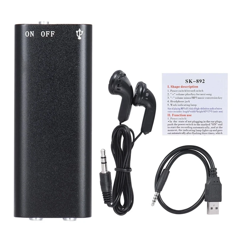 Sk 892 мини 8 ГБ Usb цифровой Аудио Диктофон Mp3 музыкальный плеер|Цифровые диктофоны| |