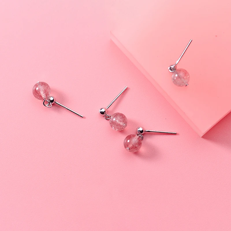 

MIQIAO 925 Silver Strawberry Crystal Earrings Women Jewelry With Stones Hypoallergenic Female Delicate Fashion On The Ears