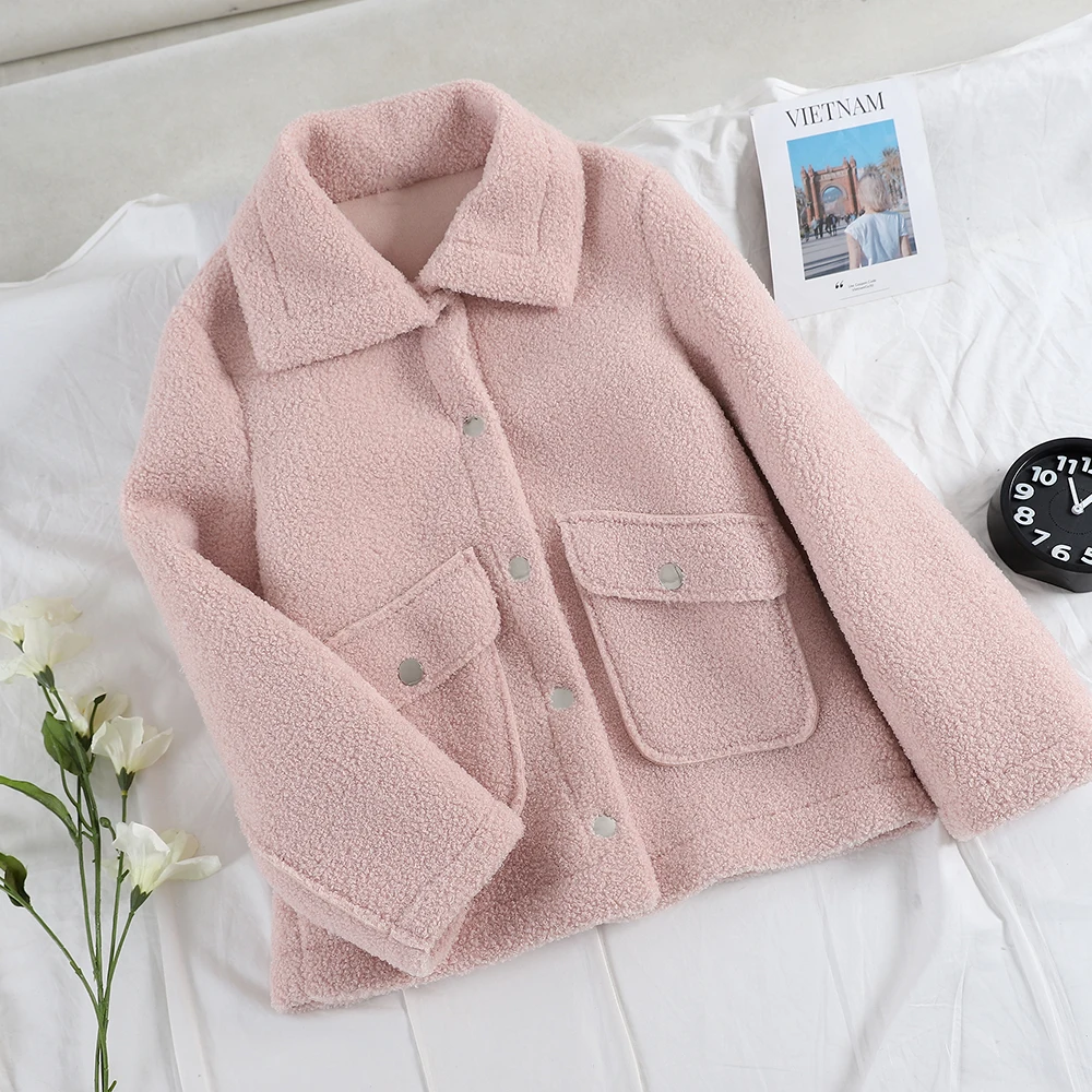 SINGRAIN зимнее женское плотное флисовое пальто свободная теплая верхняя одежда с