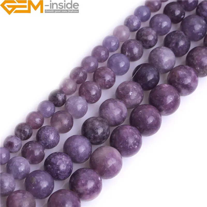 Лепидолит Натуральный камень бусины для изготовления ювелирных изделий Оптовая