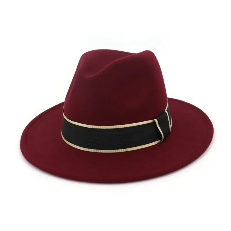 Шляпа фетровая H7571 женская модный головной убор с плоскими полями в стиле джаз