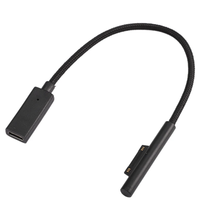 Nylon Braided 0.2M Female USB-C Charging Cable for Surface Pro 6/5/4/3 Laptop 1/2 45W 15V PD | Электроника