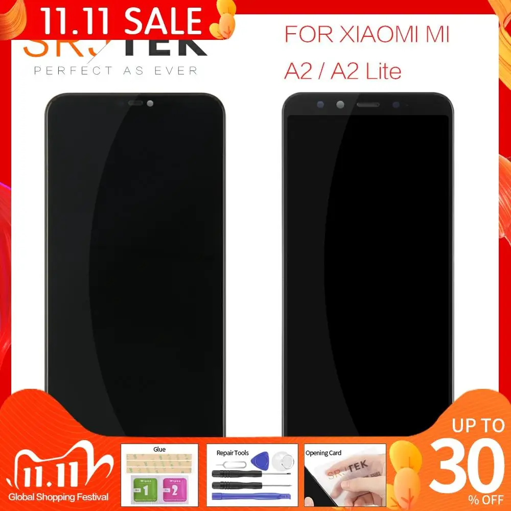 ЖК дисплей с сенсорным экраном и дигитайзером в сборе для Xiaomi Mi A2 Lite сменный экран