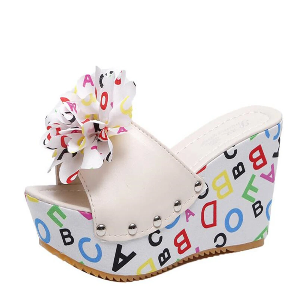 Женские босоножки в горошек с бантом Дизайнерская обувь на танкетке женская