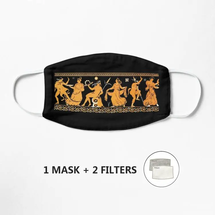 Красная маска фигурка Bacchanalia в греческой вазе чердак с рисунком смываемая для