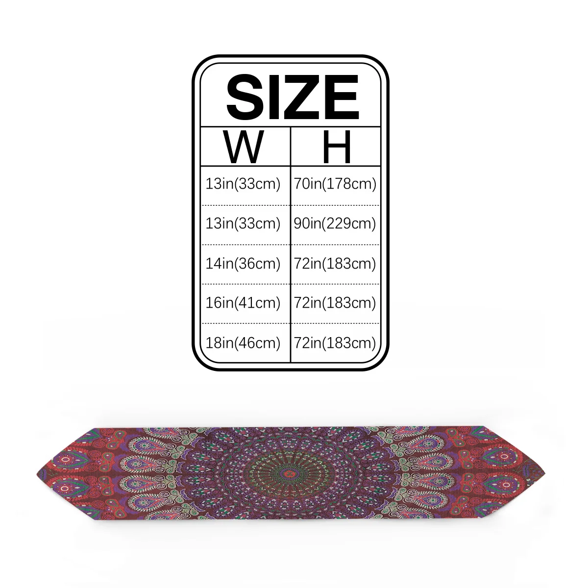 Длинная настольная дорожка с рисунком мандалы красная скатерть для кухни