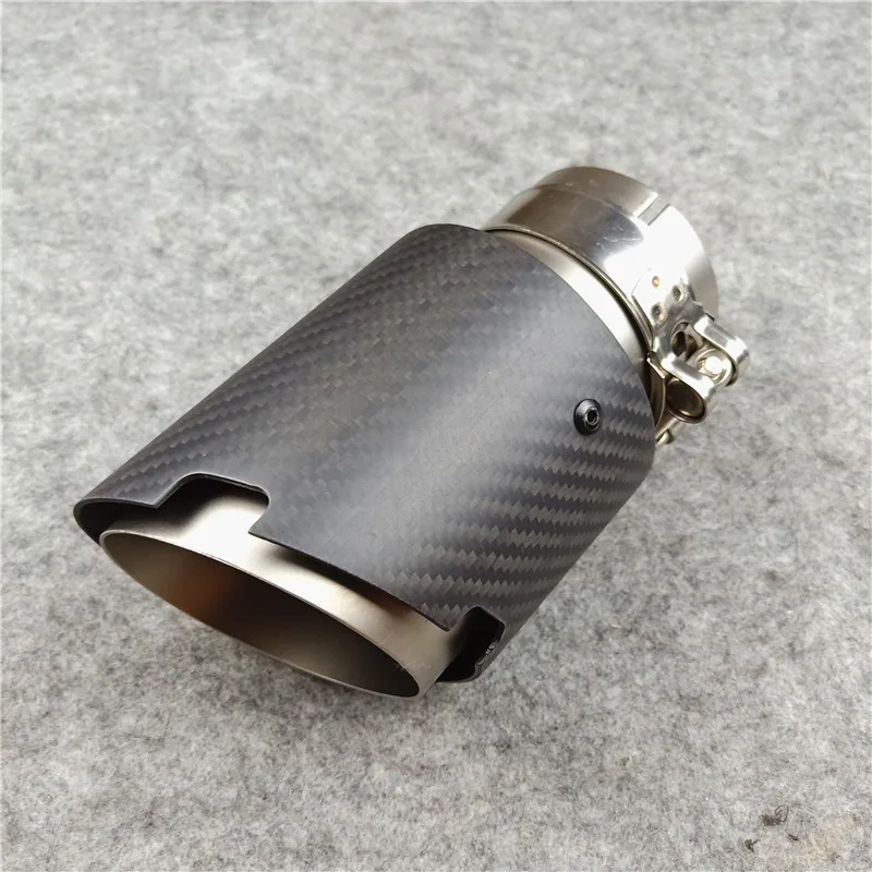 

1X Inner 2 inches Matte Carbon Fiber Exhaust Tips Matte Stainless Steel For Akrapovic Carbon Muffler Nozzles Exhaust Pipes