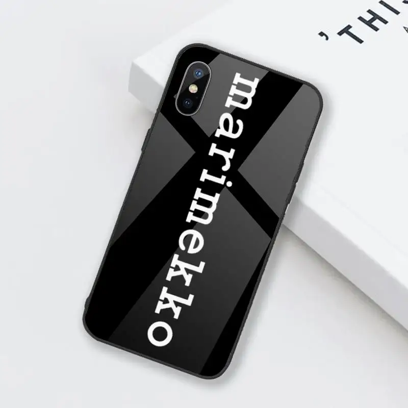 

Marimekko Blue Flower Phone Case Tempered glass For iphone 6 6S 7 8 plus X XS XR 11 12 mini PRO MAX