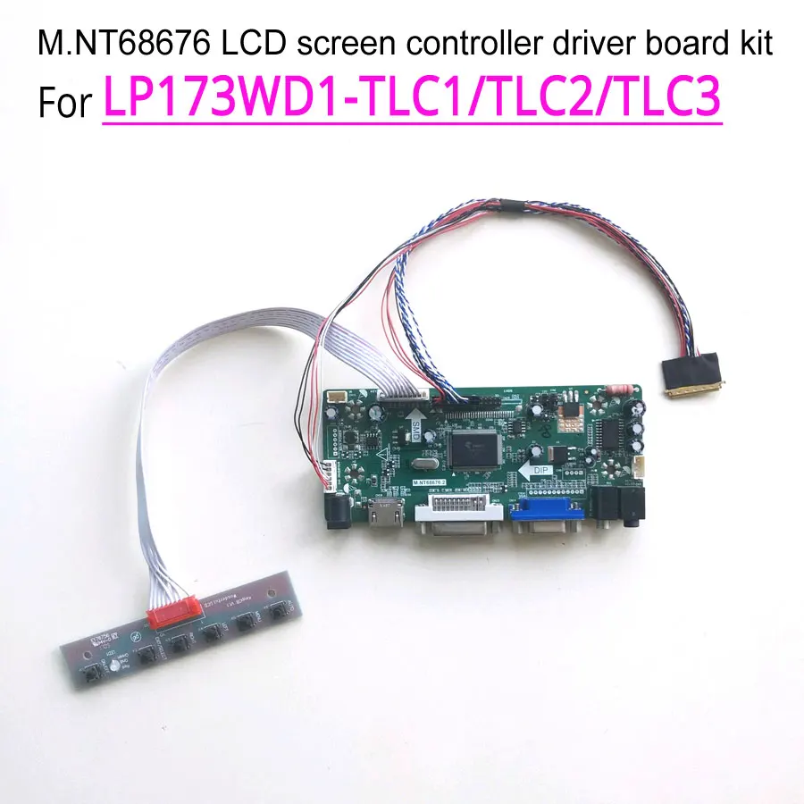 Для LP173WD1-TLC1/TLC2/TLC3 светодиодный панель для ноутбука 1600*900 17," LVDS 40Pin M. NT68676 дисплей Контроллер привод карта HDMI DVI VGA комплект