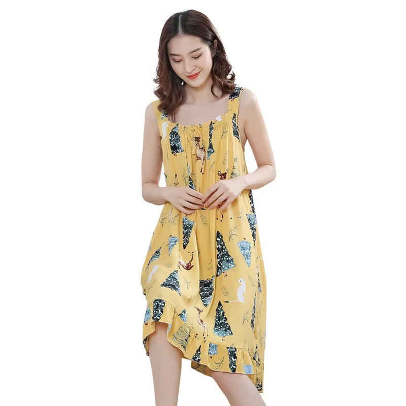 Ночная рубашка женская хлопок цвет в ассортименте S M L XL XXL 1 шт|Ночные сорочки и