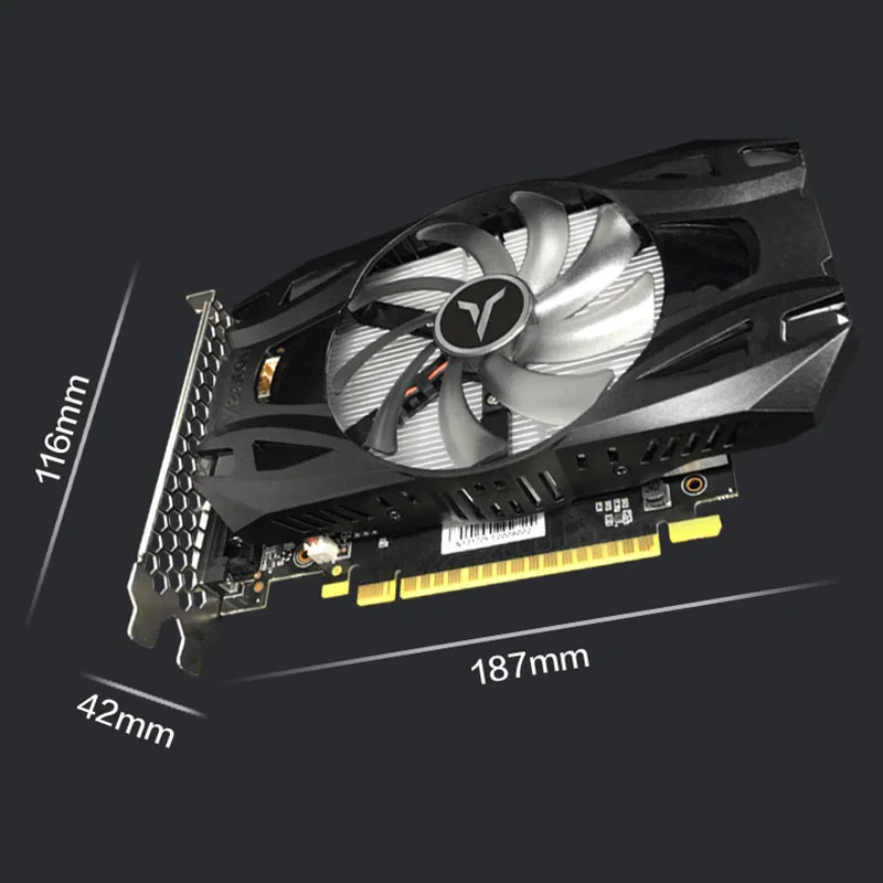 Yeston GTX1050TI-4G D5 1291/1392MHz 4G/128Bit/GDDR5 DVI-D + HDMI + DP PCI-Express 3.0 x 16 Computer Game Ie Card