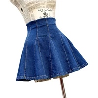 Skirts Womens Denim Sexy Pleated 2020 Korean Style Female Skirt School High Waist Tutu Mini Skirts Short Jeans Saia Jupe Femme