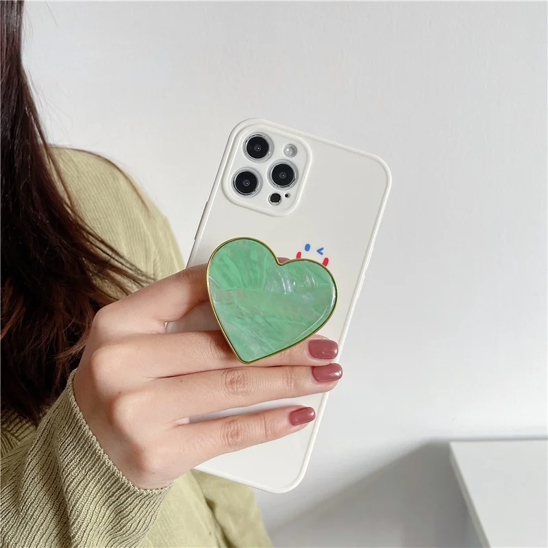 

Heart shaped Cute Shell Pattern Stand For Phone case Desk Holder For iPhone For Samsung For Xiaomi For Huawei Grip Kickstand