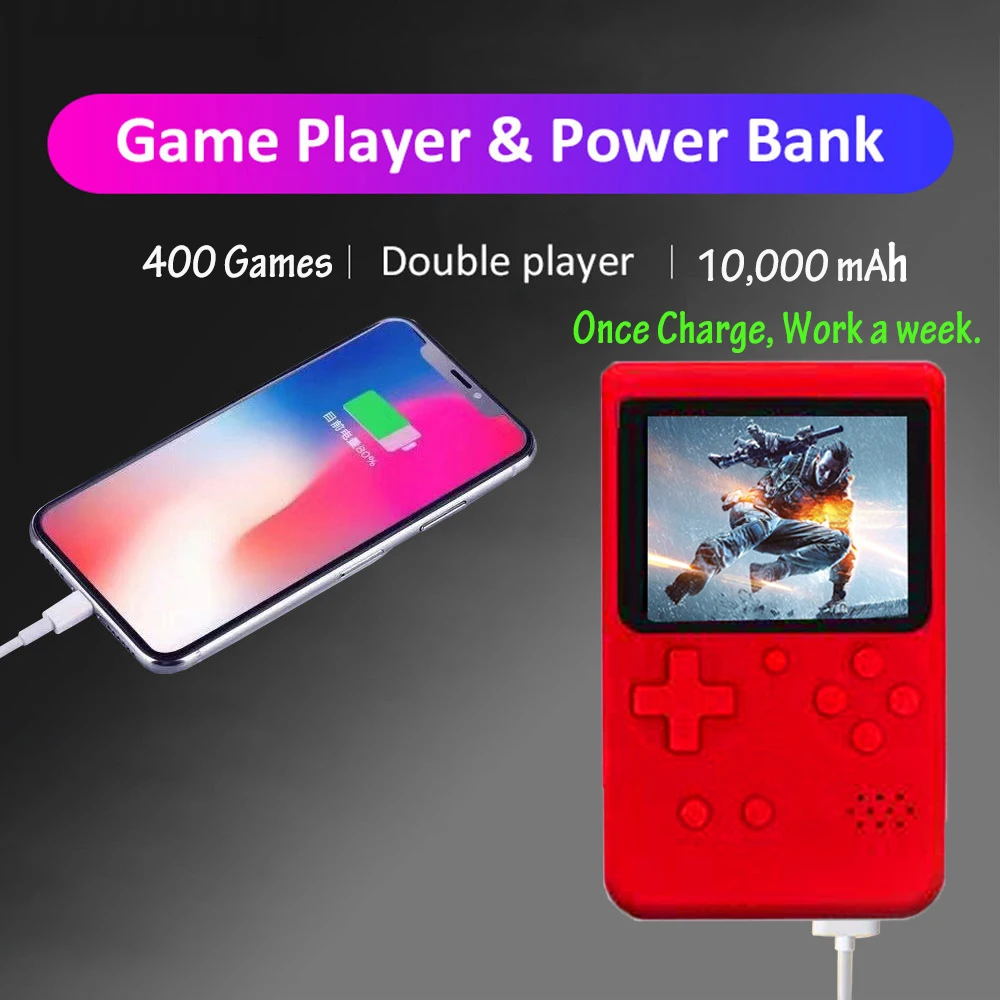 Встроенный 400 в 1 классические игры+ внешний аккумулятор Ретро портативная мини-игровая консоль 8 бит карманный портативный игровой плеер лучший подарок