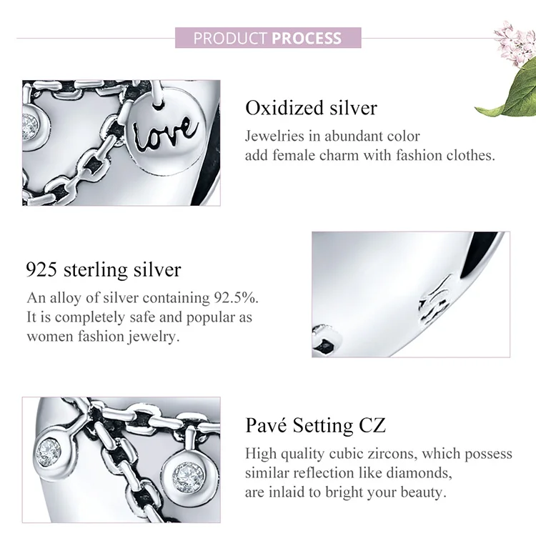 

925 Sterling Silver Enamel Heart with Link Charm for Origianl Silver Snake Bracelet Link Fine Jewelry Making