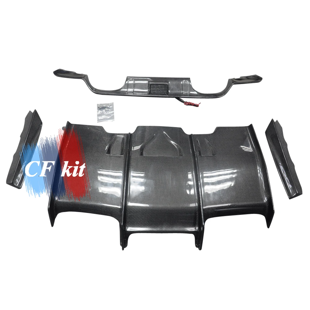 CF комплект задний диффузор Реальные углеродного волокна задняя губа спойлер для