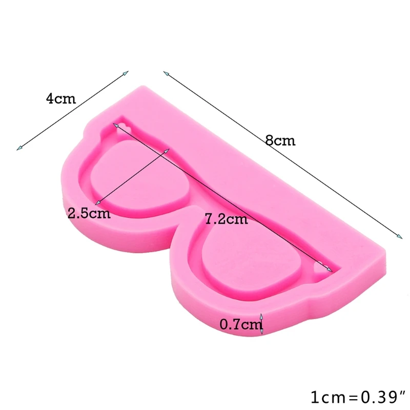 

Keyring Pendant Casting Silicone Mould DIY Crafts Jewelry Making Tool Glossy Glasses Shape Keychain Epoxy Resin Mold