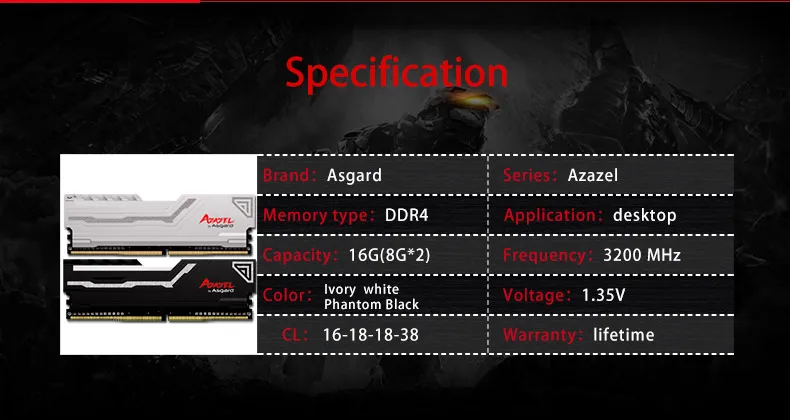 Asgard AZAZEL серия RGB ram 8 ГБ 2X8 Гб 16 Гб DDR4 3200 МГц 1,35 в ram для настольных игр с высокой скоростью и высокой производительностью
