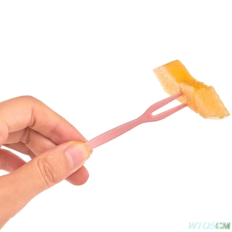 

50Pcs Disposable Fruit Fork Cake Dessert Fork Pick Fruit Toothpicks Tableware