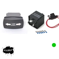 12v led turn signal horizontal rocker switch blinker kit wgreen lighted for sxs utv atv golf cart polaris ranger rzr