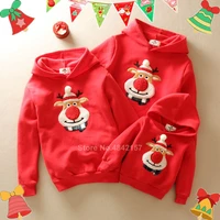2021 christmas family matching outfits couple clothes winter warm santa claus embroidery hoodies pajamas xmas new year gift