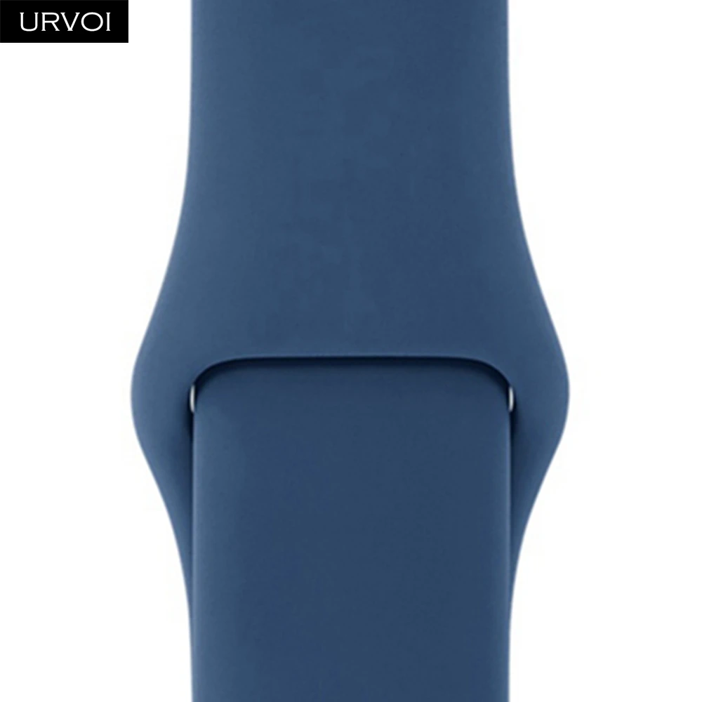 Спортивный ремешок URVOI для apple watch series 5, 4, 3, 2, 1, с застежкой-шпилькой и застежкой, силиконовый ремешок для iWatch, замена, сосна, зеленый - Цвет ремешка: Navy blue