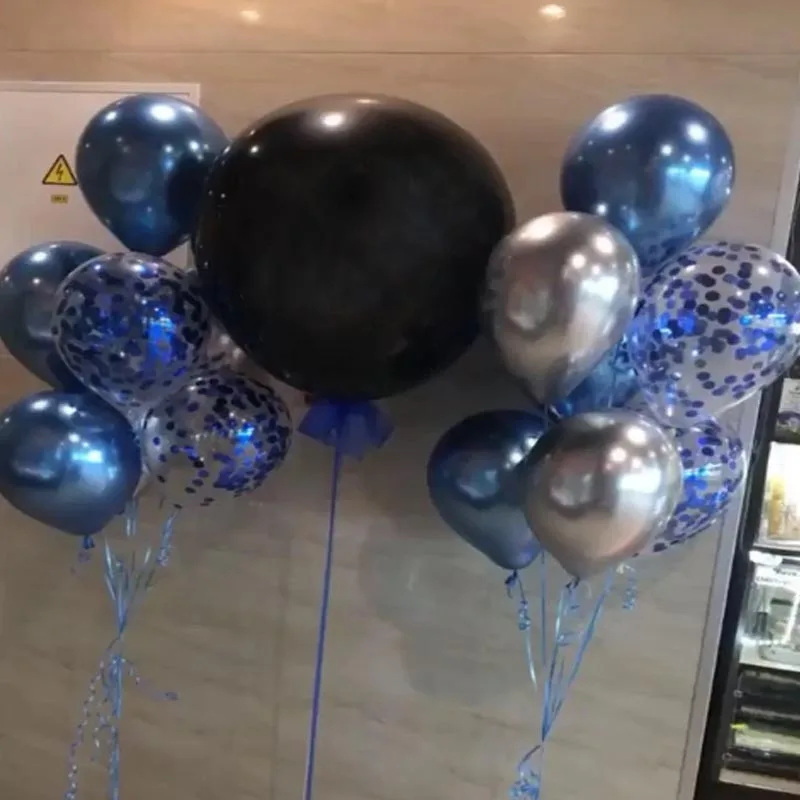 10 шт./лот разноцветные шары хромированные металлические латексные и конфетти