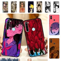 junji ito tees horror cartoon phone case for redmi note 8 7 9 4 6 pro max t x 5a 3 10 lite pro