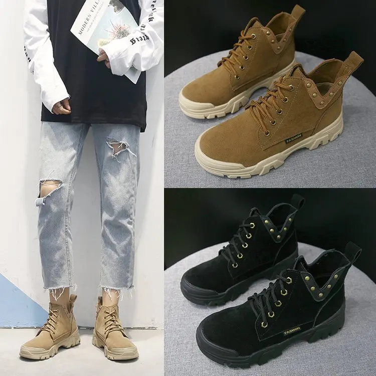 Новинка Женские замшевые ботинки Сезон осень зима Челси в британском стиле Новые