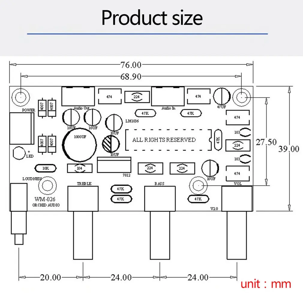 

2021 Dropshipping LM1036 OP-AMP HIFI Amplifier Preamplifier Volume Tone EQ Control Board DIY KIT and finished product