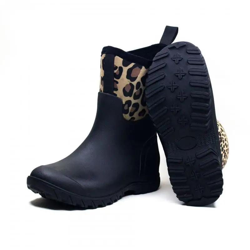 

Sexy Leopard Ankle Boots Women Waterproof Shoes Rainboots For Women Nice Autumn/winter Rubber Shoes For Women Boots Waterproof