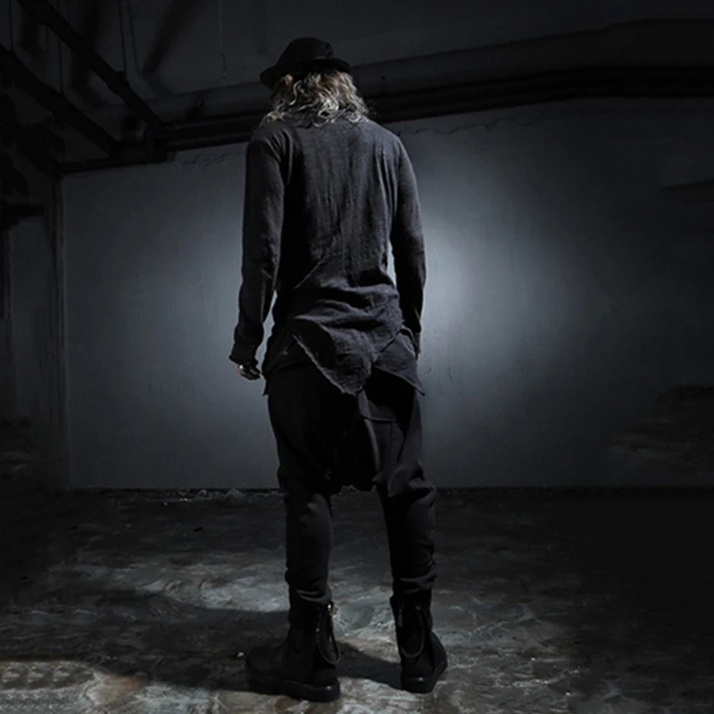 Модная мужская рубашка в стиле панк однотонная уличная одежда с капюшоном и